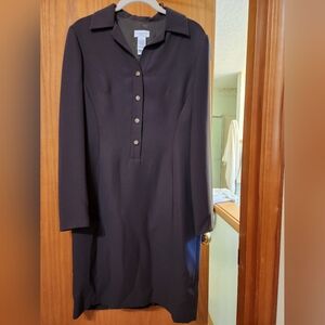 Liz Claiborne Dark Green Long Sleeve Dress